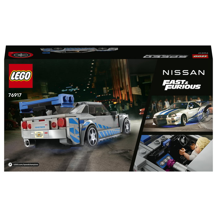 LEGO Speed Champions Nissan Skyline GT-R (R34) 2 Fast 2 Furious 76917, Juego de construcción 319 piezas