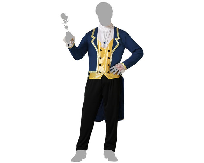 Disfraz Príncipe Azul Adulto Hombre - Traje de Chaqueta Larga y Pantalón, Talla XS-S