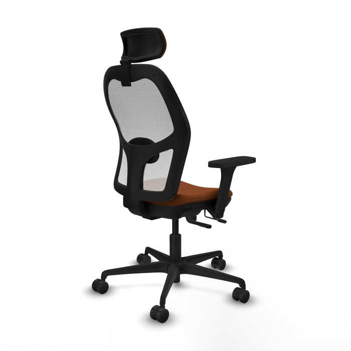 PIQUERAS Y CRESPO Silla de oficina Jorquera con mecanismo Sincro/Traslack, Marrón y Blanco