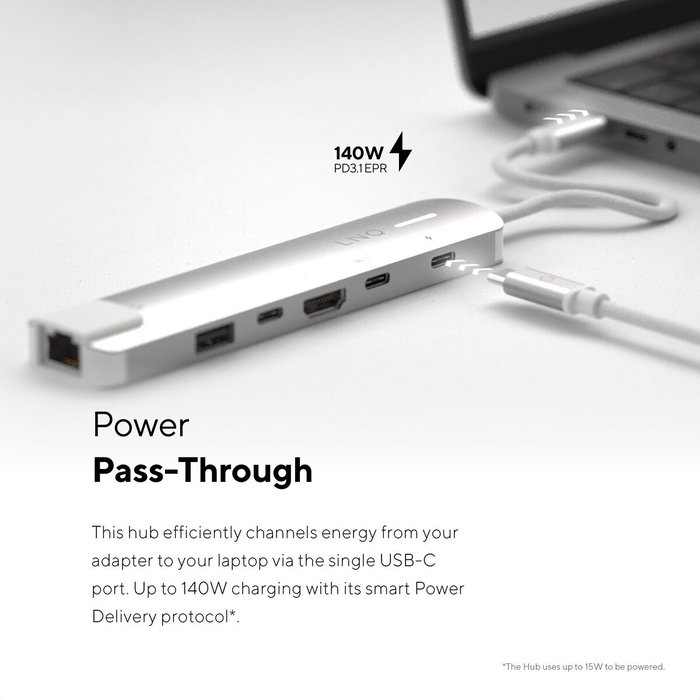 Hub USB Linq Byelements LQ49061 Blanco Gris