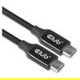 Club 3D Cable USB 3.2 Tipo C Activo 5 Metros (5m) Acero Inoxidable St/St para Carga y Datos Rápida