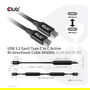 Club 3D Cable USB 3.2 Tipo C Activo 5 Metros (5m) Acero Inoxidable St/St para Carga y Datos Rápida