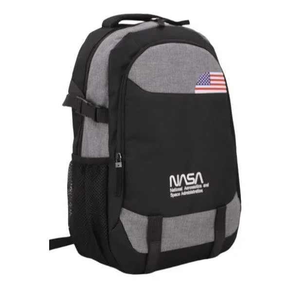NASA Mochila BAG02 City Backpack para Portátil hasta 15.6", con Puerto USB, Correa Trolley, Material Oxford, Color Negro Gris