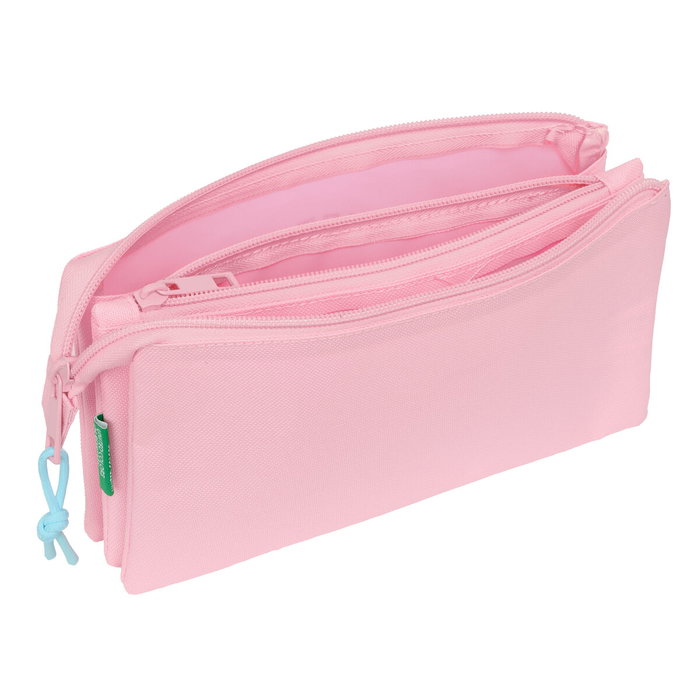 Safta Portatodo Escolar Benetton Basics Triple Rosa Pastel