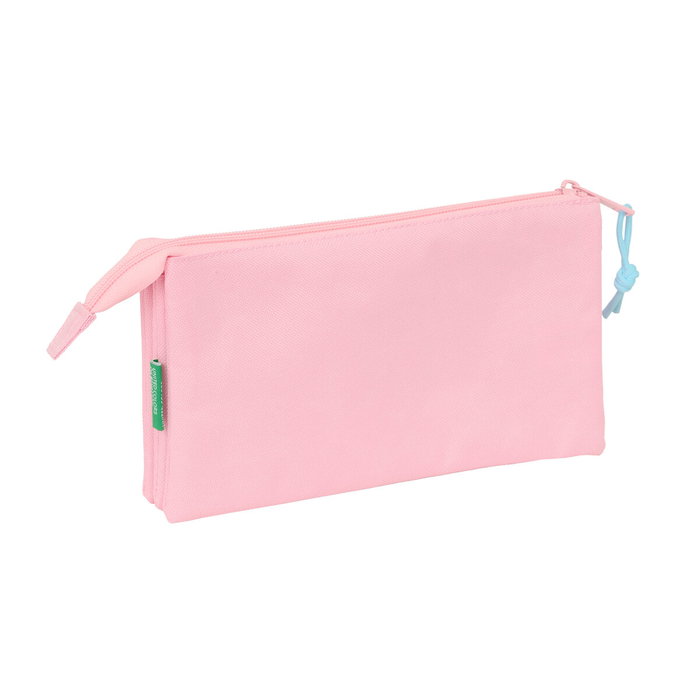 Safta Portatodo Escolar Benetton Basics Triple Rosa Pastel