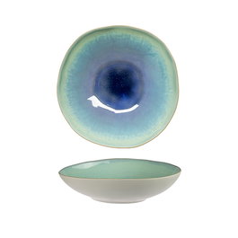 Summa Plato Pasta Hondo 23 cm, Vajilla de Gres, Color Turquesa Ocean Green (Set de 6)