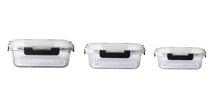 DKD Home Decor Recipiente de Borosilicato y PP 1L