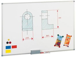Faibo Pizarra Blanca Acero Lacado Blanco Marco Aluminio 60x90 cm Ref. 840-10