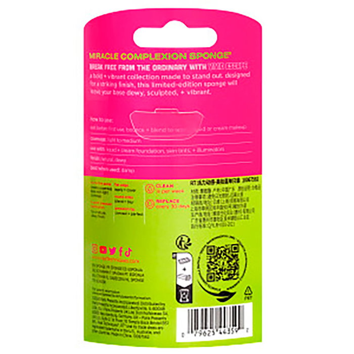 Real Techniques Esponja de Maquillaje Miracle Complexion VIVID ESCAPE - Difuminado 3 Zonas, Vegana, Sin Látex - 1 Unidad