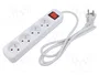 Lanberg Regleta con 4 tomas PL, interruptor y cable de 1.5m, blanca