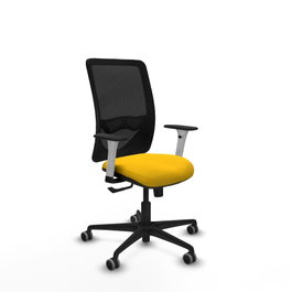 PIQUERAS Y CRESPO Silla de oficina Zulema con mecanismo Sincro, Amarillo y Negro