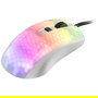 Mars Gaming MMR Ratón Gaming RGB Translúcido Blanco - Ultraligero 58g, Sensor Óptico A825PRO 12800 DPI, 6 Botones Programables, Cable Feather Paracord, para PC