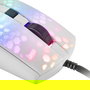 Mars Gaming MMR Ratón Gaming RGB Translúcido Blanco - Ultraligero 58g, Sensor Óptico A825PRO 12800 DPI, 6 Botones Programables, Cable Feather Paracord, para PC