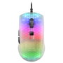 Mars Gaming MMR Ratón Gaming RGB Translúcido Blanco - Ultraligero 58g, Sensor Óptico A825PRO 12800 DPI, 6 Botones Programables, Cable Feather Paracord, para PC