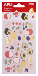 APLI Stickers Bolsa Frutas Frescas Set de 5 con Efecto Gota de Agua