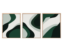 Wallity Cuadro Decorativo Enmarcado en MDF y Madera Maciza 50 x 70 cm (3 Piezas)