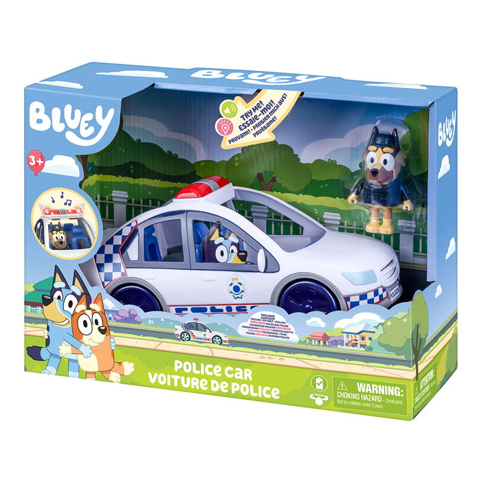 Moose Coche de Policía Bluey 19202 con Luces y Sonidos, Figura Incluida, Juguete para Niños +3 Años