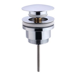 Verhal Válvula Clic-Clac Grande de Latón Cromado, 1 1/4 Pulgadas, para Lavabo y Bidé, con Tornillo de Acero Inoxidable, Ø66 x 65mm