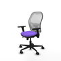 PIQUERAS Y CRESPO Silla de oficina Jorquera Lila y Blanca con Brazos 3D