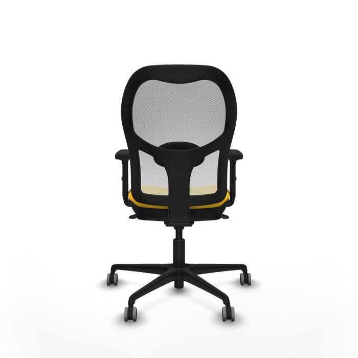 PIQUERAS Y CRESPO Silla de oficina Jorquera con mecanismo sincro, amarillo y blanco PIQUERAS Y CRESPO Silla de oficina Jorquera con mecanismo sincro, amarillo y blanco