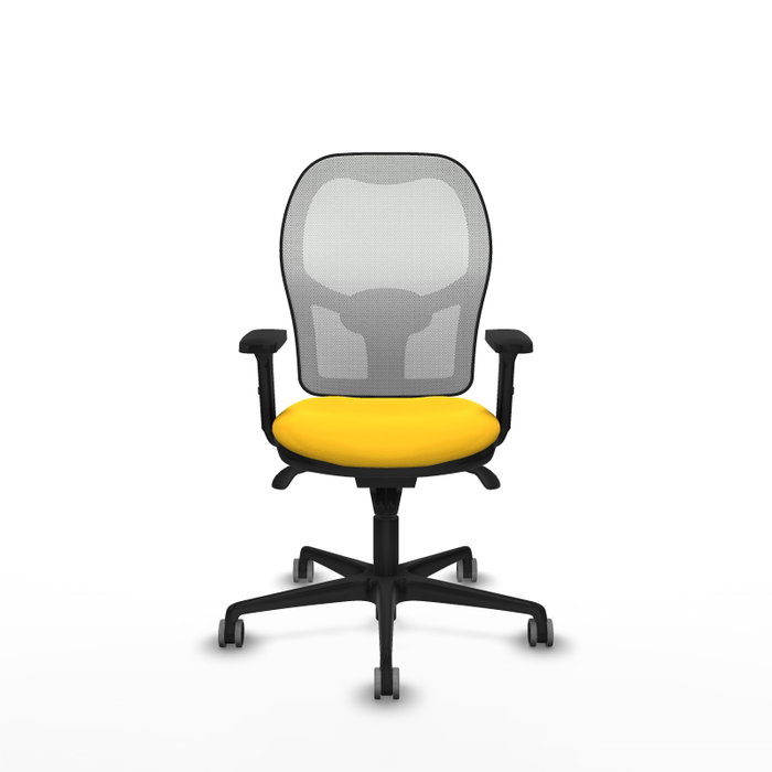 PIQUERAS Y CRESPO Silla de oficina Jorquera con mecanismo sincro, amarillo y blanco PIQUERAS Y CRESPO Silla de oficina Jorquera con mecanismo sincro, amarillo y blanco