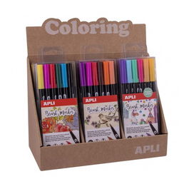 Rotulador Apli Doble Punta Pincel Expositor De 8 Surtidos 2X 19153 Doble Punta Caja De 12 Surtidos Pastel 2X 18063 Doble Punta Caja De 12 Surtidos 4X 18062 Doble Punta Caja De 6 Surtidos