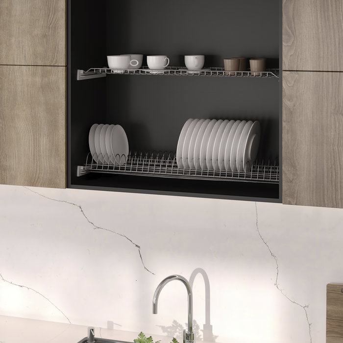 Emuca Escurreplatos para módulos altos Suprastar, módulo 900mm, Acero, Cromado