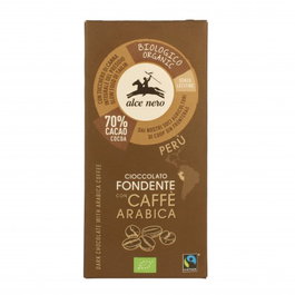 ALCE NERO Chocolate Negro con Café Arabica tableta 50gr BIO