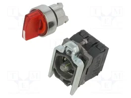 SCHNEIDER ELECTRIC XB4BK124B5 Interruptor Rotativo 22mm Rojo LED 24V