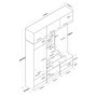 Hanah Home EA108 - 2428 Mueble Recibidor Blanco y Nogal Aglomerado Melamina 179.4 x 226.4 x 37.5 cm con Almacenamiento Estantes y Fijación Pared