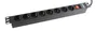 EnerGenie EG-PDU-012 Unidad de Distribución de Energía (PDU) Rack 1U, 8 Tomas Schuko, 16A, 3680W, Cable 2m, Negro