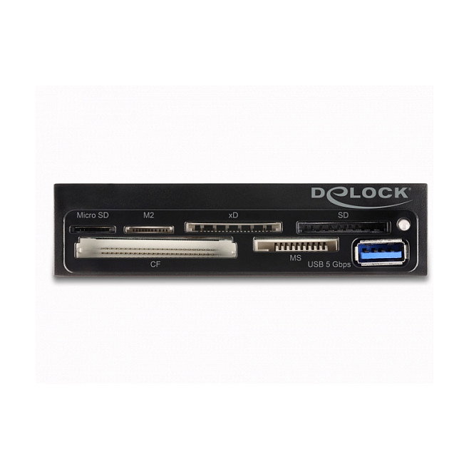 DeLOCK Lector de tarjetas SuperSpeed USB 3.5 pulg. 6 ranuras + USB Tipo-A Negro, Gris DeLOCK Lector de tarjetas SuperSpeed USB 3.5 pulg. 6 ranuras + USB Tipo-A Negro, Gris