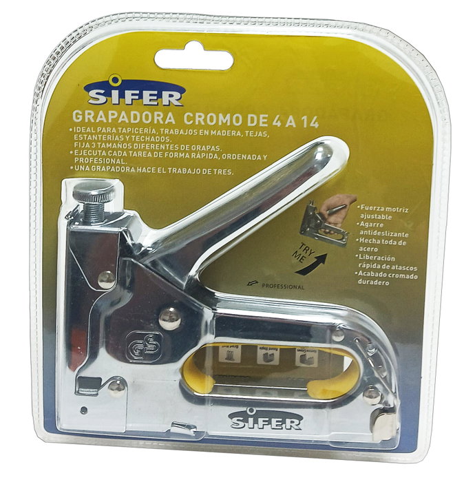 SIFER Grapadora y Clavadora de Metal Grapa Universal 4-14mm SIFER Grapadora y Clavadora de Metal Grapa Universal 4-14mm