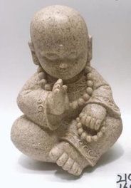 DKD Home Decor Figura de Monje Gris Claro en Resina