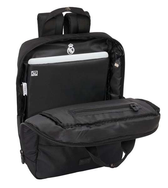 Safta Mochila para Portátil 13,3''+USB Real Madrid Premium 29x39x11 cm