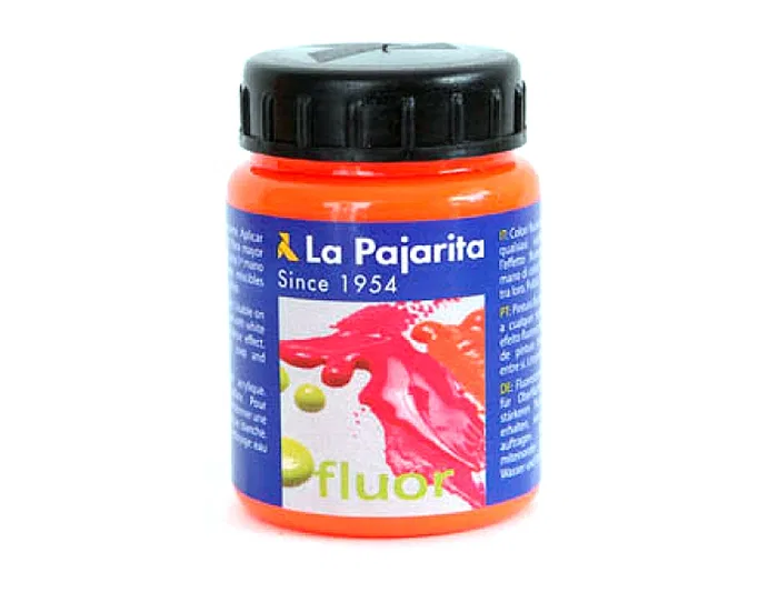 La Pajarita Pintura Acrílica Fluorescente F-02 Naranja 75ml