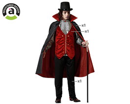 Disfraz Vampiro Rojo con Capa Hombre Adulto