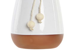 DKD Home Decor Jarron Boho Blanco Terracota Ceramica 14 x 20.6 x 14 cm (2 Unidades)