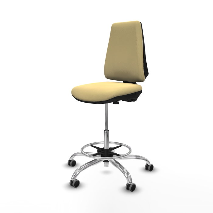 PIQUERAS Y CRESPO Taburete Elche CP crema con base cromada