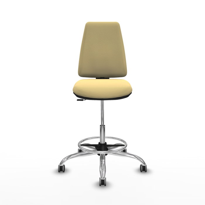 PIQUERAS Y CRESPO Taburete Elche CP crema con base cromada