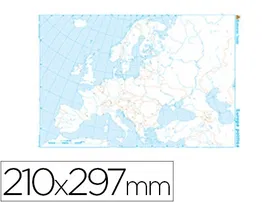 Teide Mapa Mudo Político B/N Din A4 Europa 210 x 297 mm