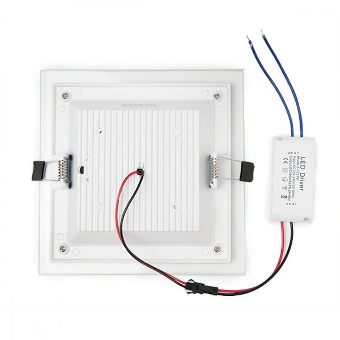 Greenice Foco Downlight LED Cuadrado 12W 6000K Blanco Frío Cristal