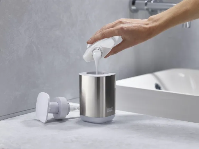 Joseph Joseph Presto Dispensador de Jabón 350 ml - Plata / Gris