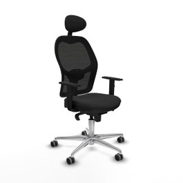 PIQUERAS Y CRESPO Silla de oficina Jorquera con mecanismo Sincro, similpiel Negro