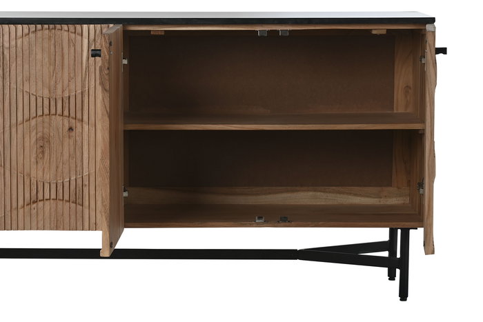 DKD Home Decor Buffet Negro Natural 175 x 76 x 40 cm