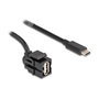 DeLOCK Módulo Keystone USB 2.0 A hembra a USB Type-C™ macho con cable 0,5 m