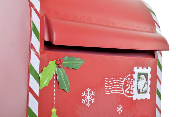 DKD Home Decor Buzon Navidad Tradicional Rojo Blanco 24 x 52 x 29 cm