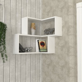 Hanah Home Estantería de Pared Escandinava Blanca de Tablero de Partículas Melaminado 45x55.4x14.5 cm