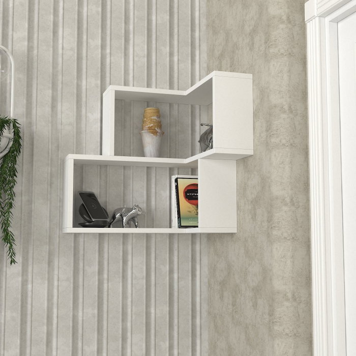 Hanah Home Estantería de Pared Escandinava Blanca de Tablero de Partículas Melaminado 45x55.4x14.5 cm