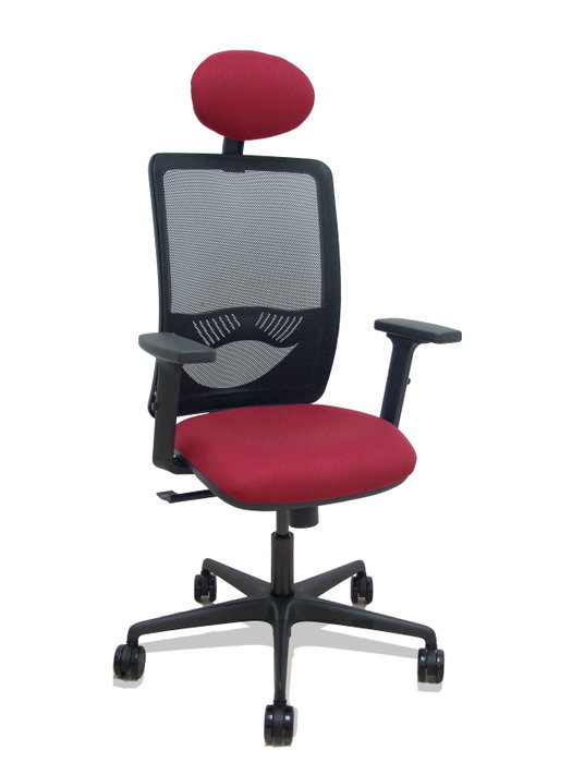 PIQUERAS Y CRESPO Silla de oficina Zulema con mecanismo Sincro, asiento Granate y respaldo Negro PIQUERAS Y CRESPO Silla de oficina Zulema con mecanismo Sincro, asiento Granate y respaldo Negro